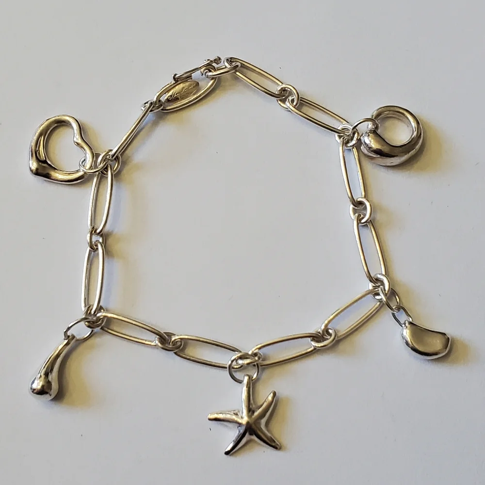 Tiffany & Co. Elsa Peretti 5 Charm Silver Bracelet - Picture 1 of 6